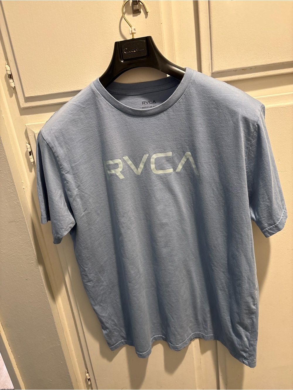 RVCA Light Blue Logo Crewneck Tee